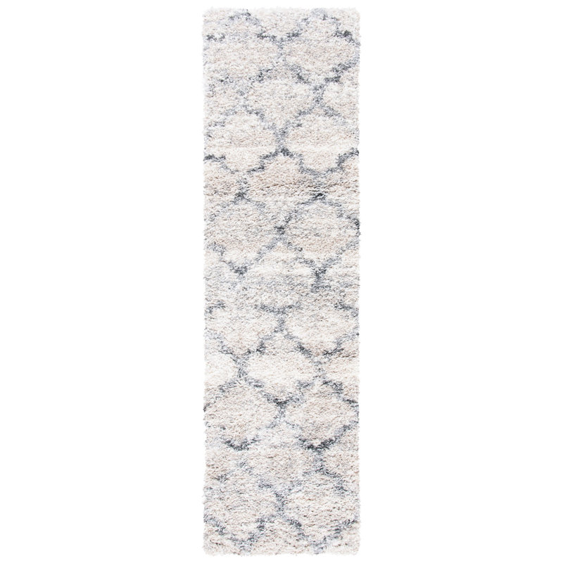 Amarion Geometric Gray/Ivory Area Rug, Runner 2'3" x 10'