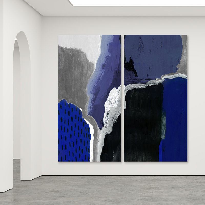 Cobalt Abstract AB - 2 pièces sans cadre sur verre