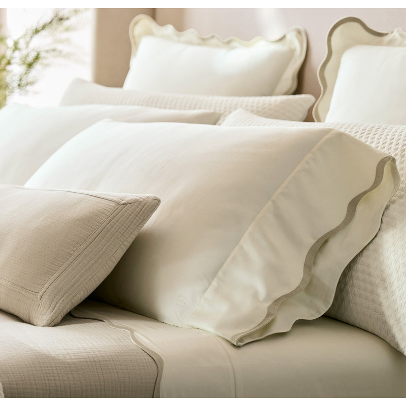 Signature Curved Edge Sheet Set, Sand, Queen Sheet Set with 2 Pillowcases