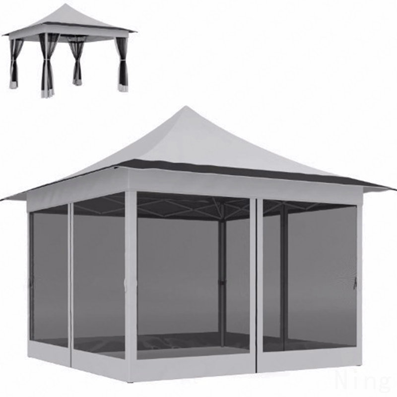 Gazebo, Mosquito Net For Garden Use With Carry Bag, White