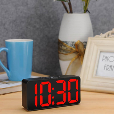 Alarm Clock For Bedroom, Large Big Numbers Display With Brightness Dimmer, Electric Bedside Desk Clock With USB Charging Port