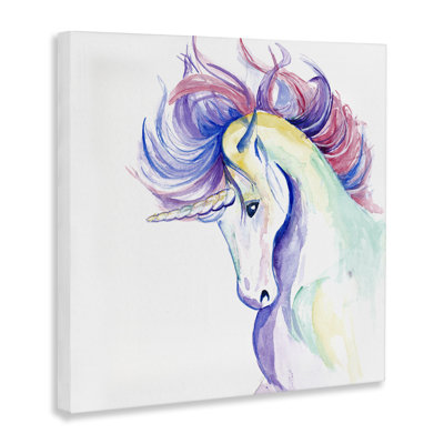 Art mural sur toile Licorne à crinière de vent par Chelsea Goodrich