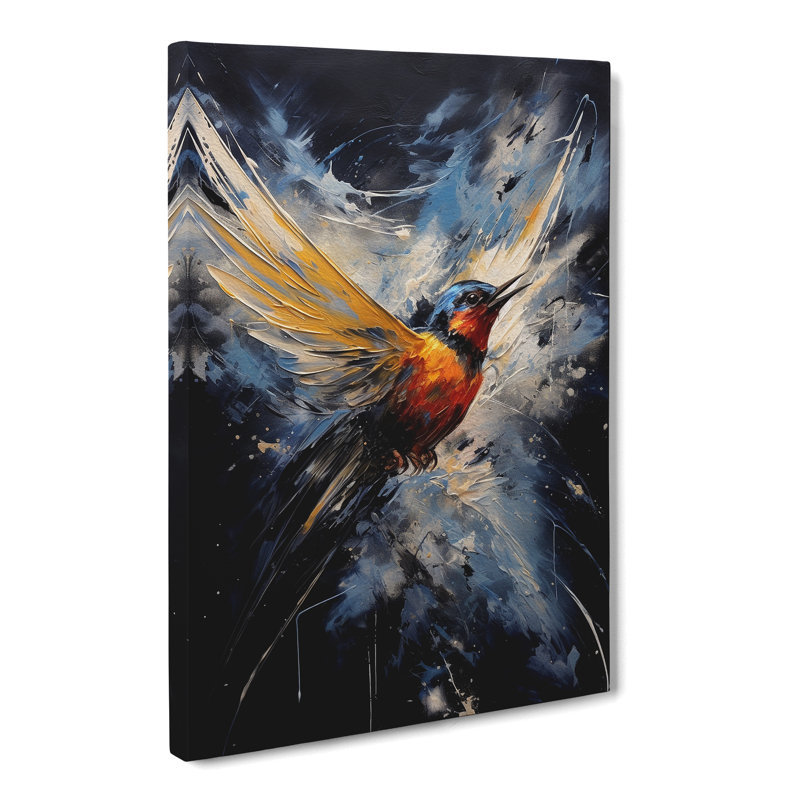Swallow Gestural - Wrapped Canvas, 60cm H x 40cm W x 3cm D