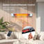 Chauffe-terrasse infrarouge 1500W - Chaufferette d'extérieur murale avec télécommande et minuterie, chaleur instantanée