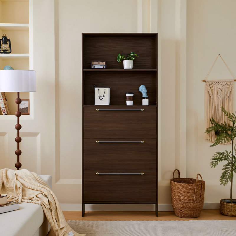 12 Pair Shoe Organizer, Narrow Shoe Cabinet With 3 Flip Drawers, 78.75'' Tall Shoe Rack With Open Shelves And Storage, For Entryway Hallway, Porch, Living Room - Walnut