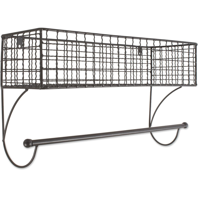 Porte-serviettes mural Kylertown, H 10 po x L 17 po x l 5,5 po, Rustic