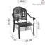 Chaise de patio en fonte d'aluminium 6 pièces avec structure et coussins