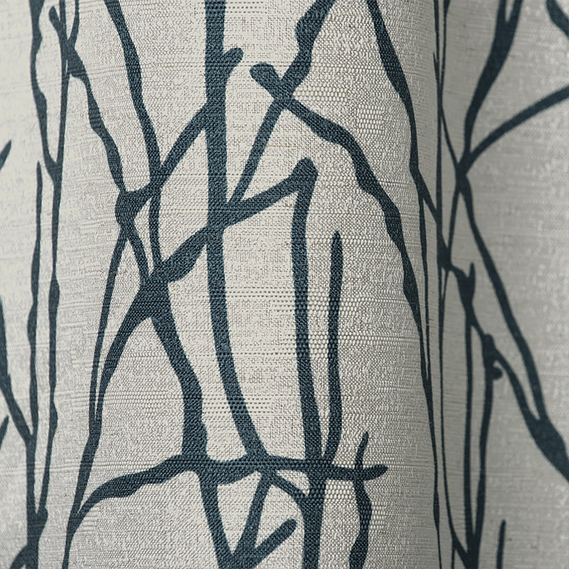 Bellicent Floral Semi-Sheer Grommet Curtain Panels, Teal, 54" W x 96" L