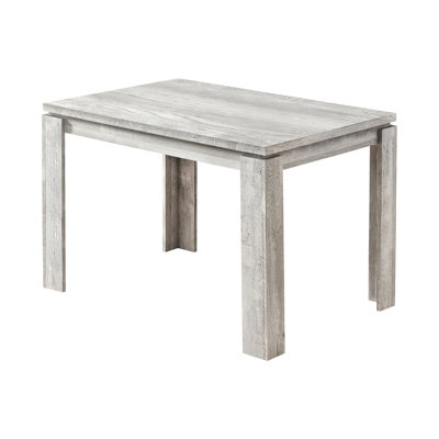 Table de salle à manger 48 po rectangulaire gris, design moderne, pieds épais, 4 sièges