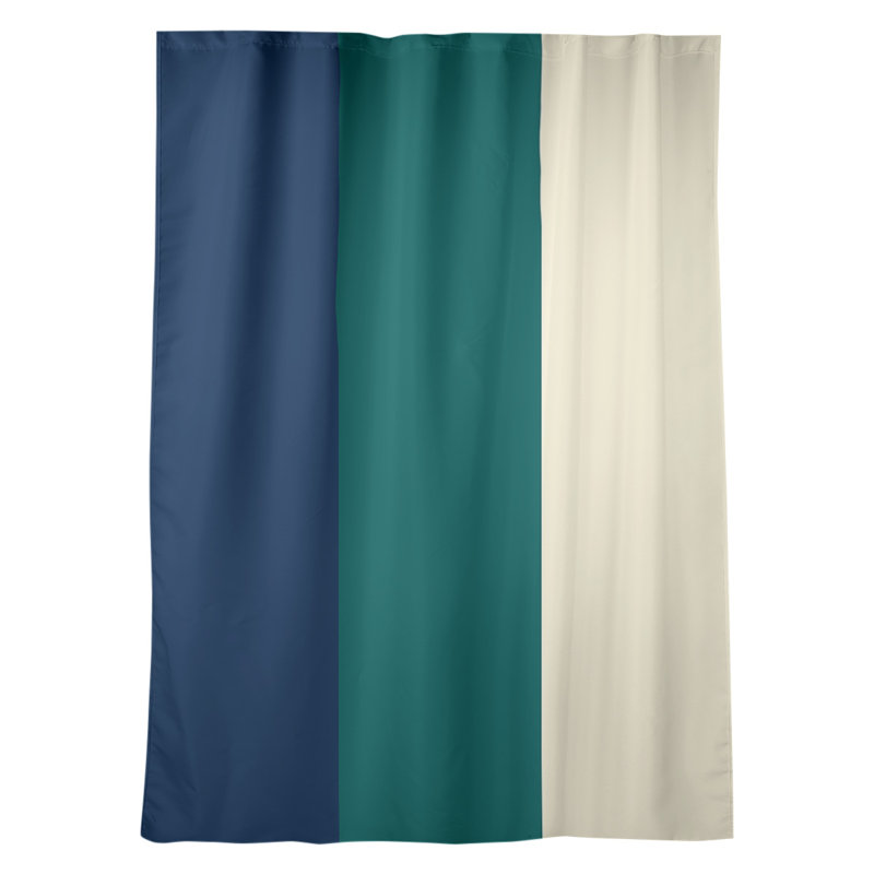 Striped Room Darkening Rod Pocket Single Curtain Panel, Seattle Baseball Navy Blue/Northwest Green/Cream