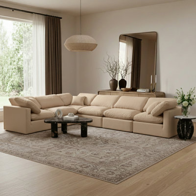 Hinami Velvet L-Shaped Sectional Reversible