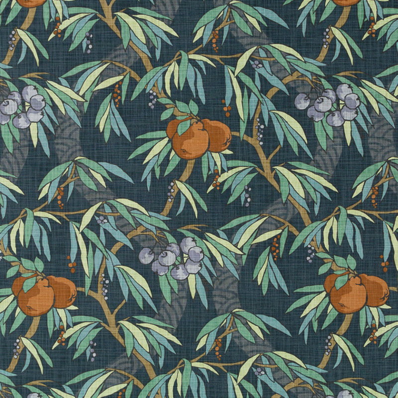 Tissu 100% coton Modern Salon Nouveau Fruit, Graphite