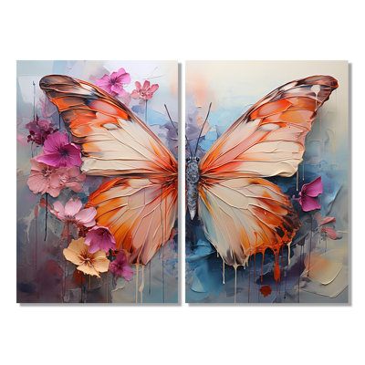 Papillon abstrait Auras - animaux, impressions sur toile