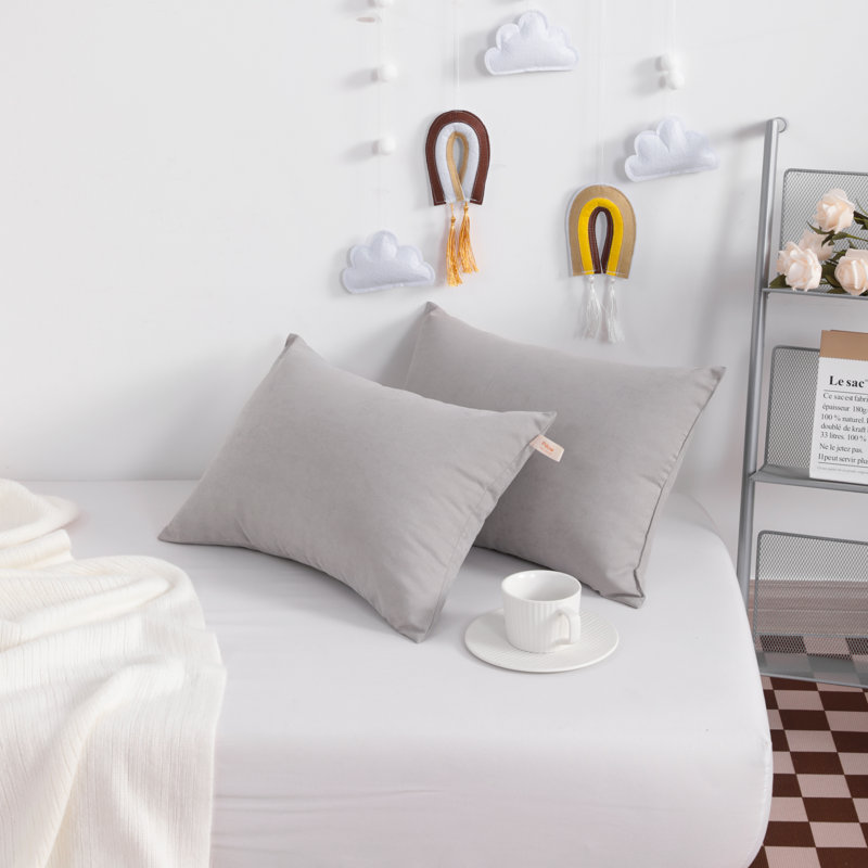  Housse de coussin rectangulaire en lin et mélange de lin, Gris clair