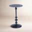 Zora Distressed Iron Pedestal Side Table-838592024