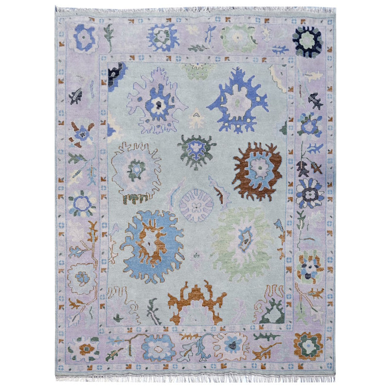 Rectangle Hand Knotted Wool Area Rug