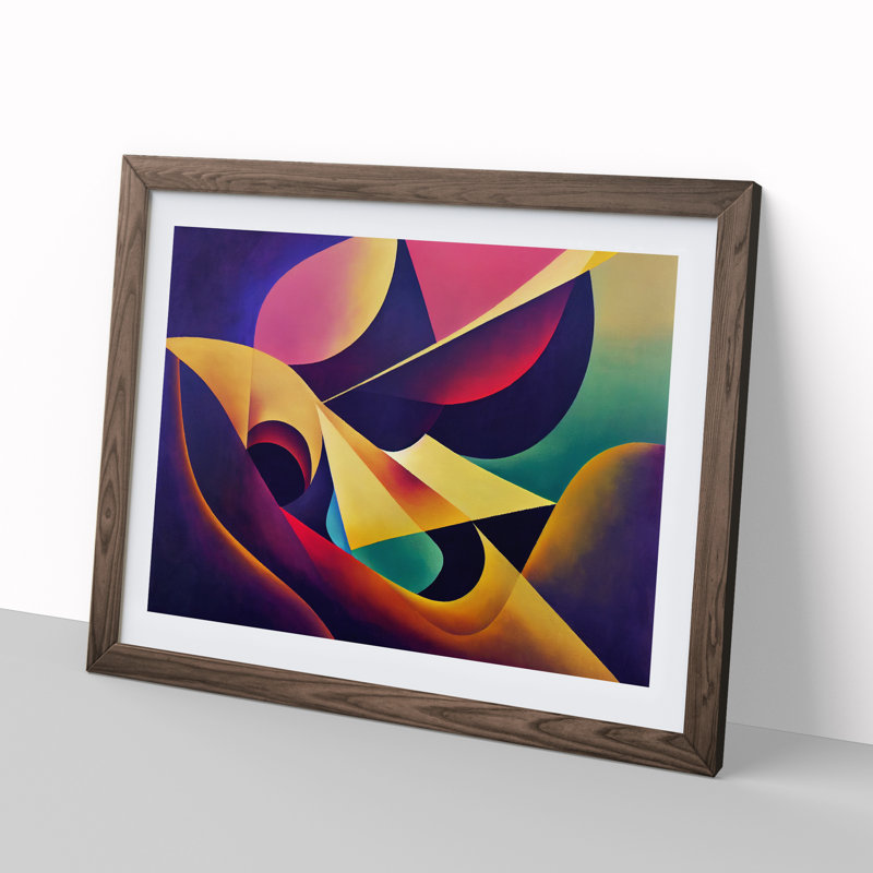 XH1022-8746X Surreal Modern Art Vol.1 Abstract 1 Piece Single Picture Frame Wall Art, 46cm H x 64cm W x 2cm D, Walnut