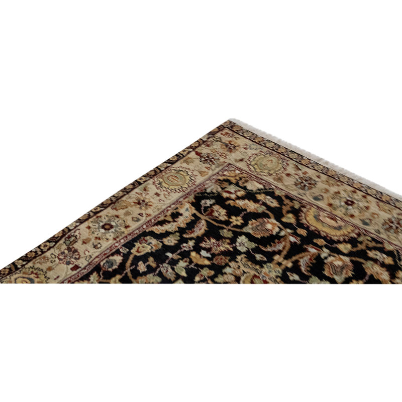 Tapis noir / brun / beige / vert de haute qualité noué à la main