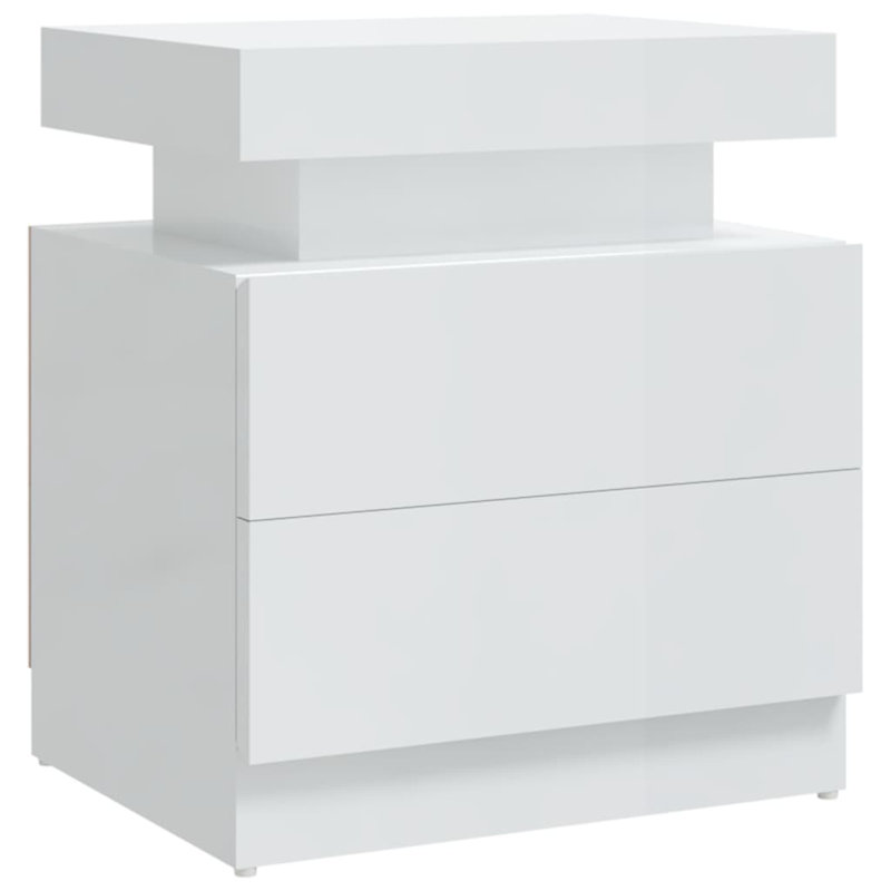 Bedside Cabinet 45x35x52 cm Engineered Wood, High Gloss White, High Gloss White