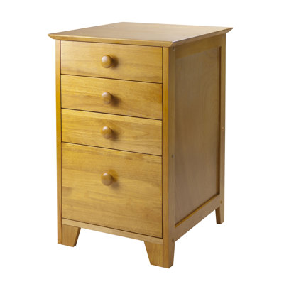 Hilderbrand 4-Drawer Storage Filing Cabinet in Honey Finish, 28.94'' H X 18.27'' W X 20.19'' D