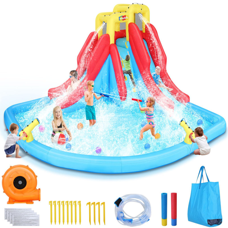 Glissade d'eau gonflable 12,66 pi x P 14,5 pi avec soufflerie