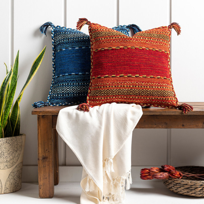 Housse et insert de coussin décoratif Doralynne, 18 po x 18 po, Cerisier, Housse de coussin seulement - sans coussin