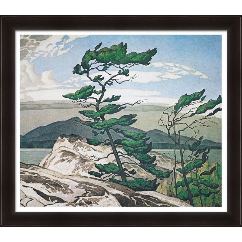 A.J. Casson LTD, groupe de sept «White Pine», reproduction d'art encadrée 28 po x 24 po