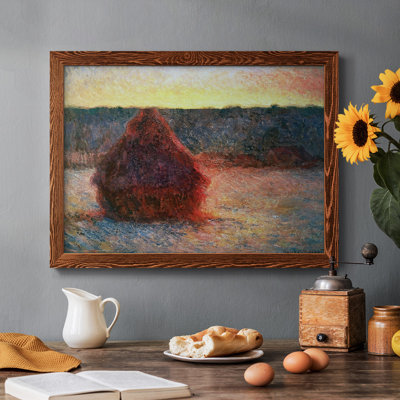 «Grainstack at Sunset, Winter, 1890» par J Paul - reproduction d'art sur toile simple