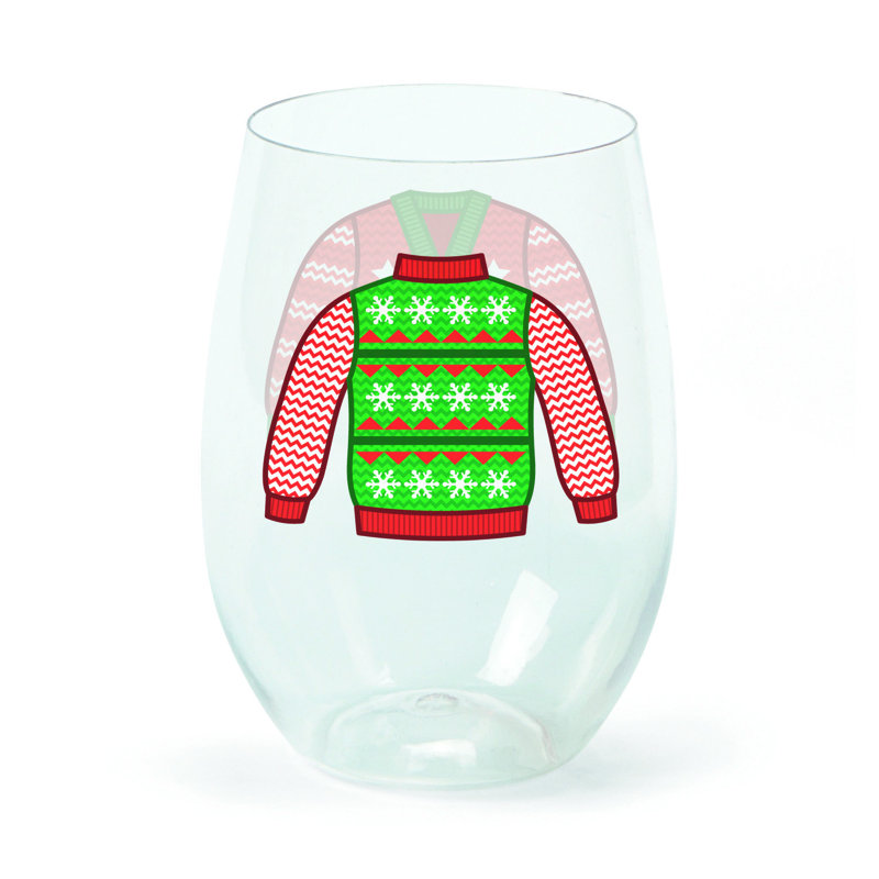 Argle Disposable Christmas Wine Glass