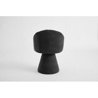 Chenille Fabric Swivel Accent Armchair with Curved Backrest and High Cylindrical Base, Perfect for Comfort and Style in Any Room
