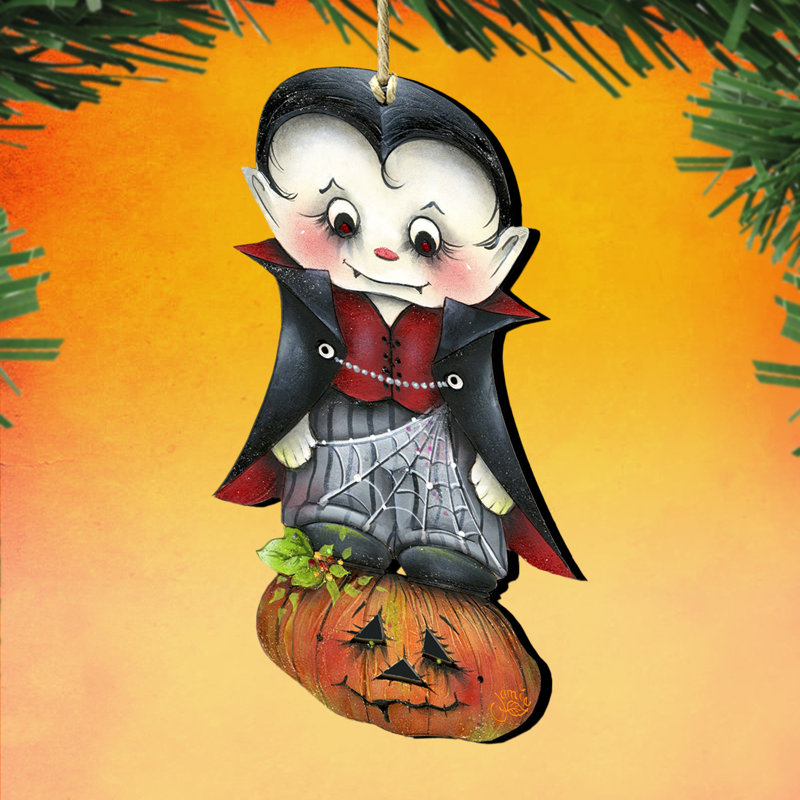 Ornement suspendu en bois dracula
