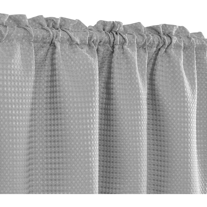 Cantonnière en lin tissé gaufré, Gris