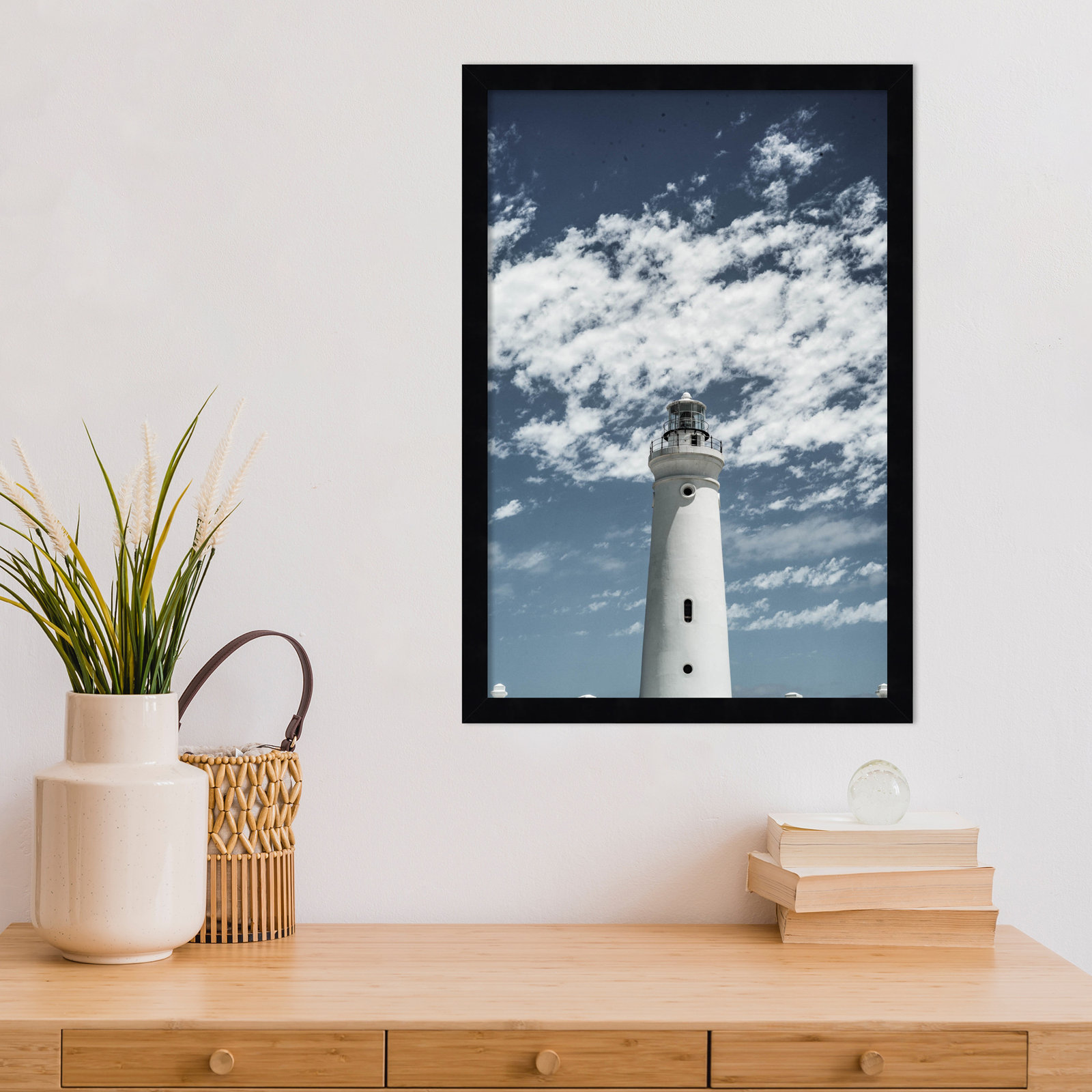 Cape Point Lighthouse Print, Black, 21" H x 15" W