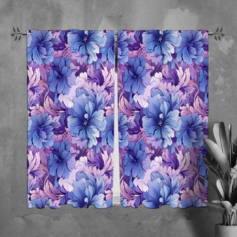 Rideaux à motif floral - 6118, L 40 po x L 82 po