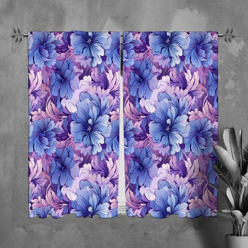 Rideaux à motif floral - 6118, L 20 po x L 82 po