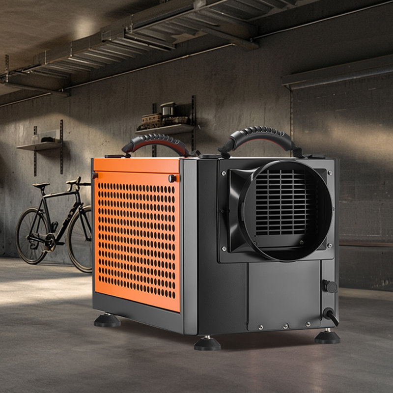 Déshumidificateur commercial 70 pintes avec pompe, déshumidificateurs portatifs pour vide-poches pour salle de rangement industrielle, dégivrage / drainage automatique, acier galvanisé robuste, avec 2 tuyaux de drainage