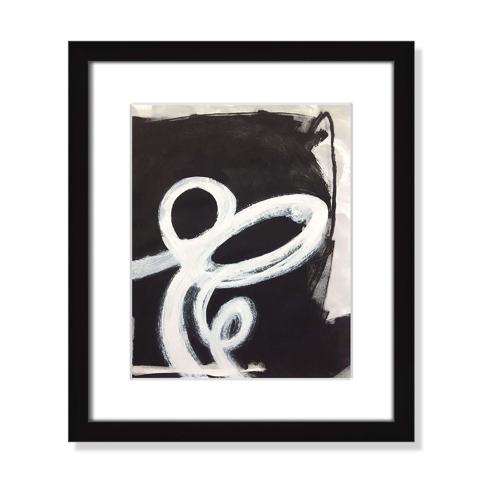 Bronte "Swirly Swirls II" Print, 15" H x 13" W x 1.25" D, Black Single Picture Frame, Yes