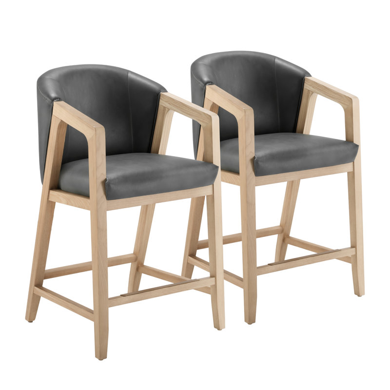 Tabouret de comptoir en similicuir Daina (ensemble de 2), Éléphant de cire