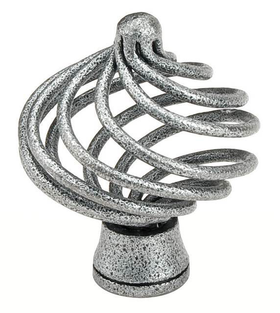 Flanders Oversized 1 1/4" Diameter Birdcage Knob, Satin Steel, 1.5" H x 1.5" W x 2.13" D