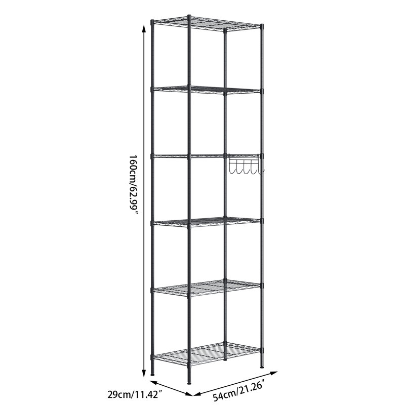 Rebrilliant Augustine 6-Shelf Adjustable Storage Shelving Unit Steel ...
