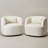 2 - Pieces Textured Linen Weave Upholstered Swivel Barrel Chair-810960135