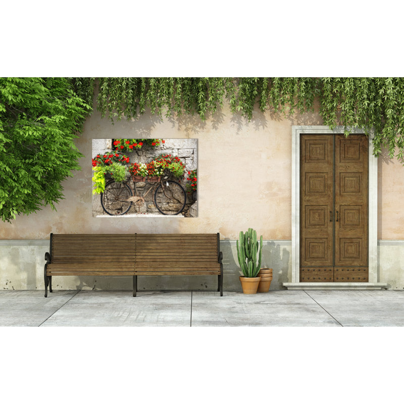 Décoration murale extérieure bicyclette rouillée