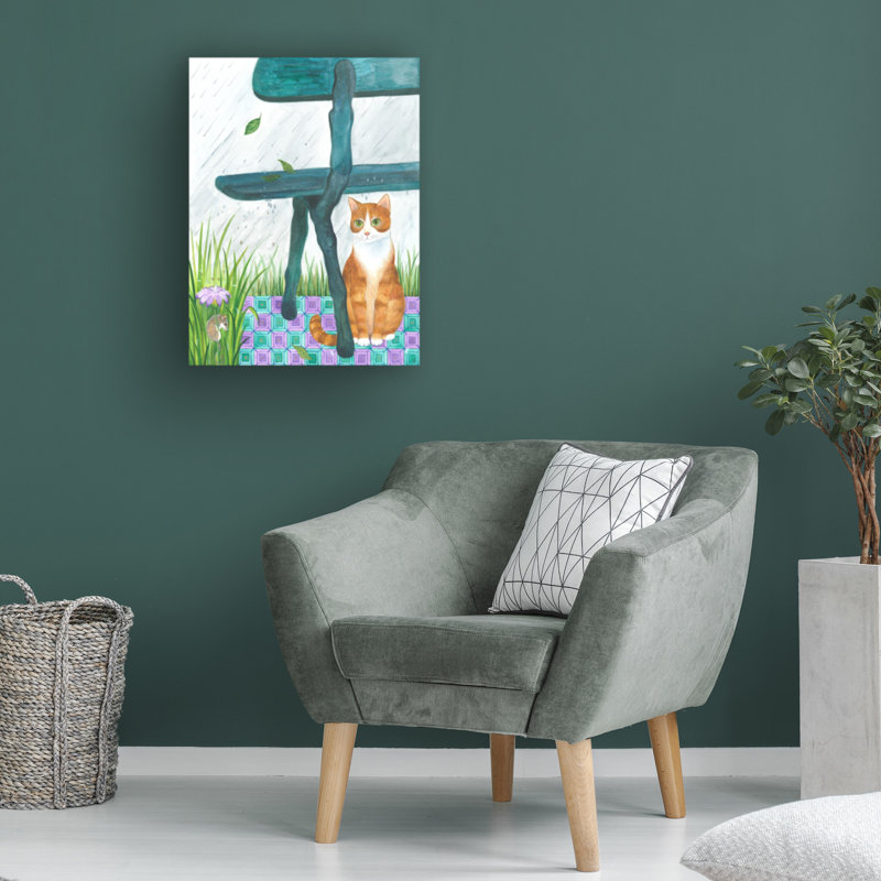 Art sur toile «CAT», par Isabelle Brent, H 47 po x l 35 po