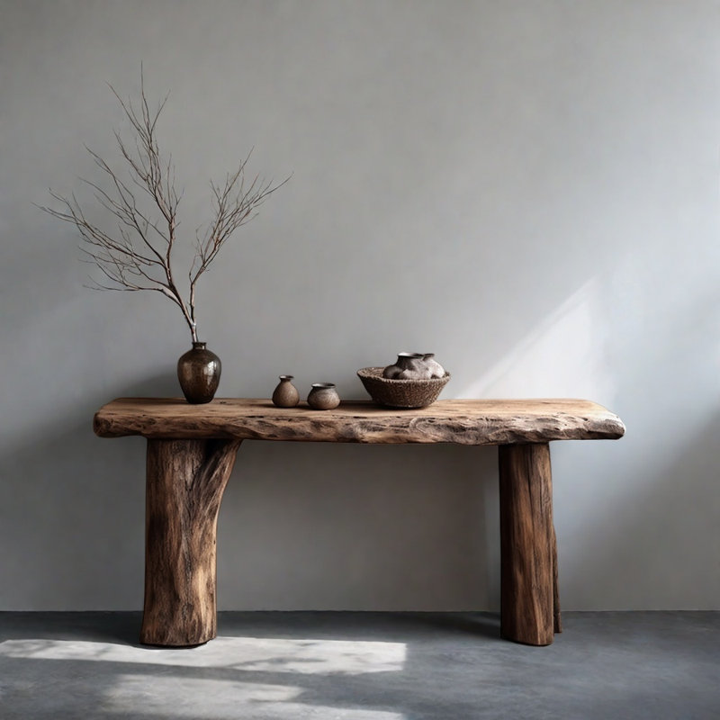 Solid Camphor Wood Entryway Console Table | StylishVault