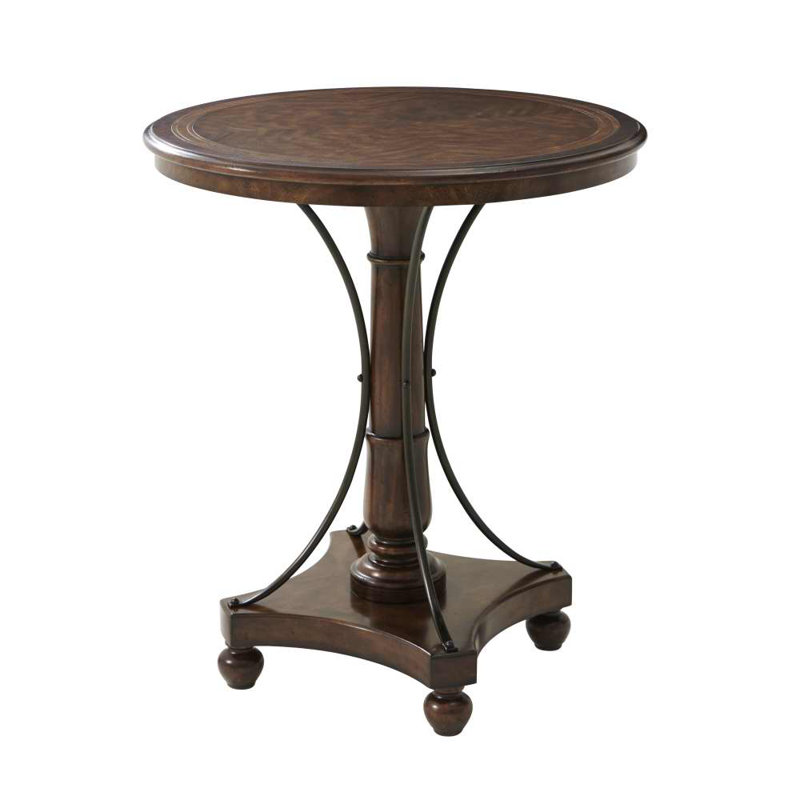 Brooksby Mahogany Round Dining Table with Brass Stretchers
