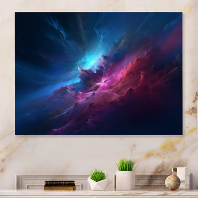 Abstract_Night_Sky_In_ The_Upper_Atmosphere II, abstrait, ciel nocturne dans la haute atmosphère II, impression sur métal