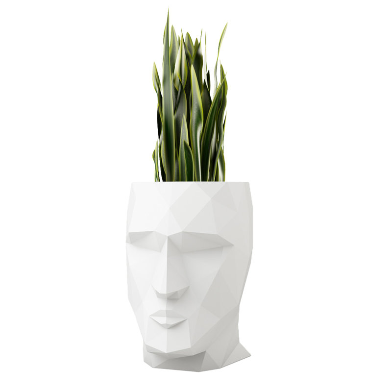 Adan Resin Statue Planter, Ice, 27.5" H x 19.75" W x 23.75" D
