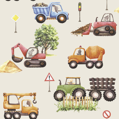 Échantillon de papier peint Little Builders
