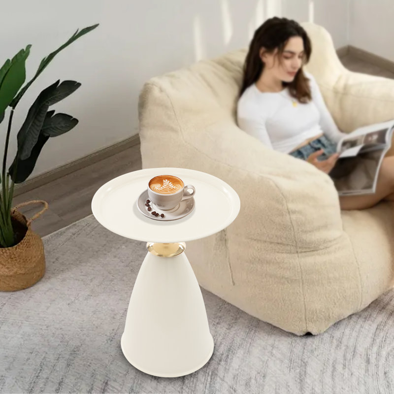 Table de bout ronde, Blanc