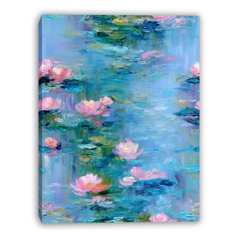 «Soft Blue Water Lily Pond», impression sur toile tendue, H 48 po x l 32 po x P 1,5 po